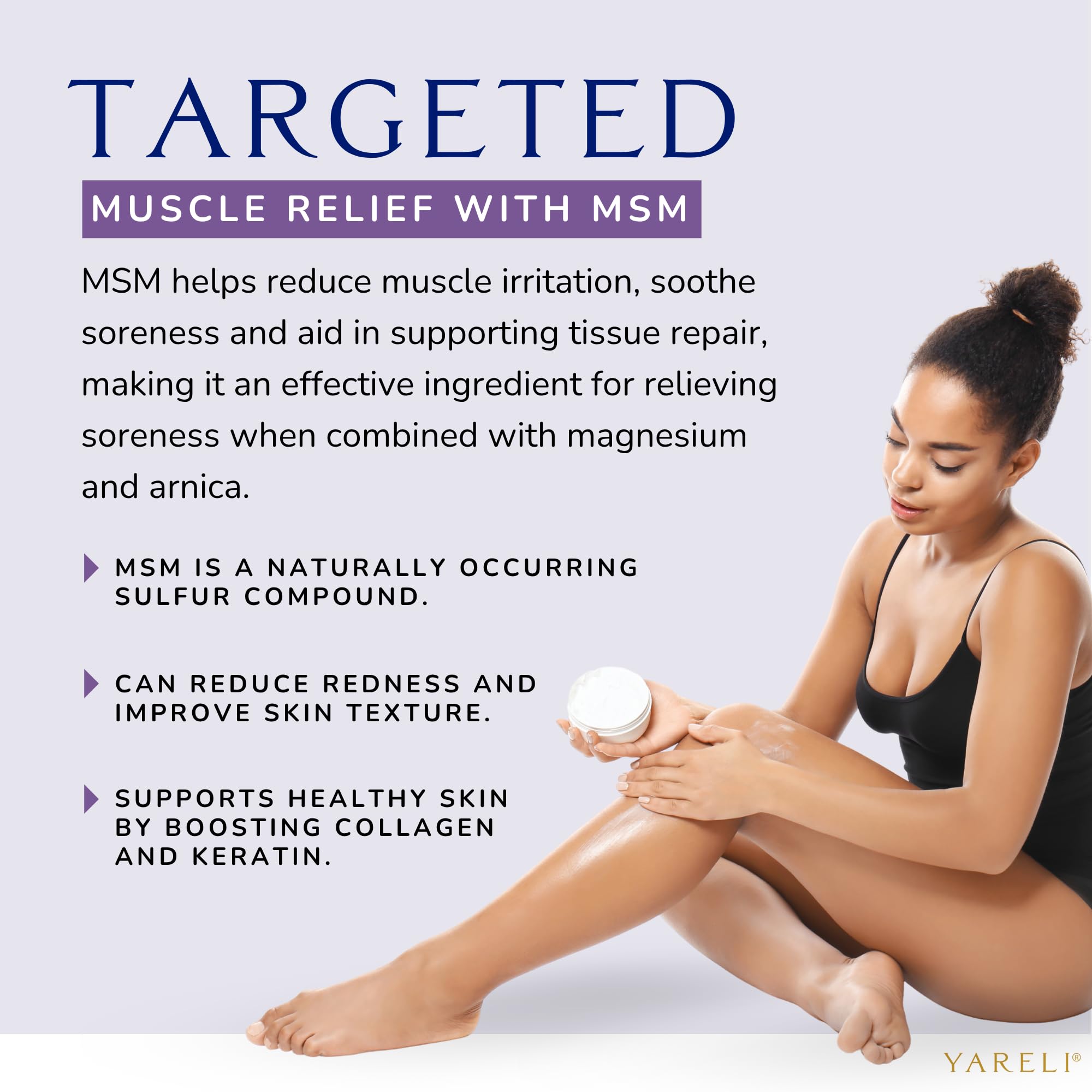 Crème YARELI MSM-relaxation-musculaire, soutien après effort.