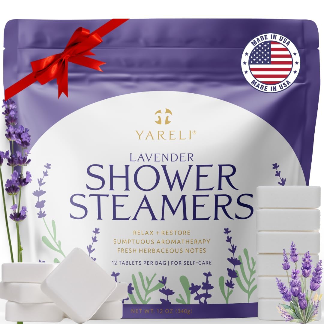 Boules d'aromathérapie YARELI douche lavande, ambiance spa relaxante après une journée chargée.