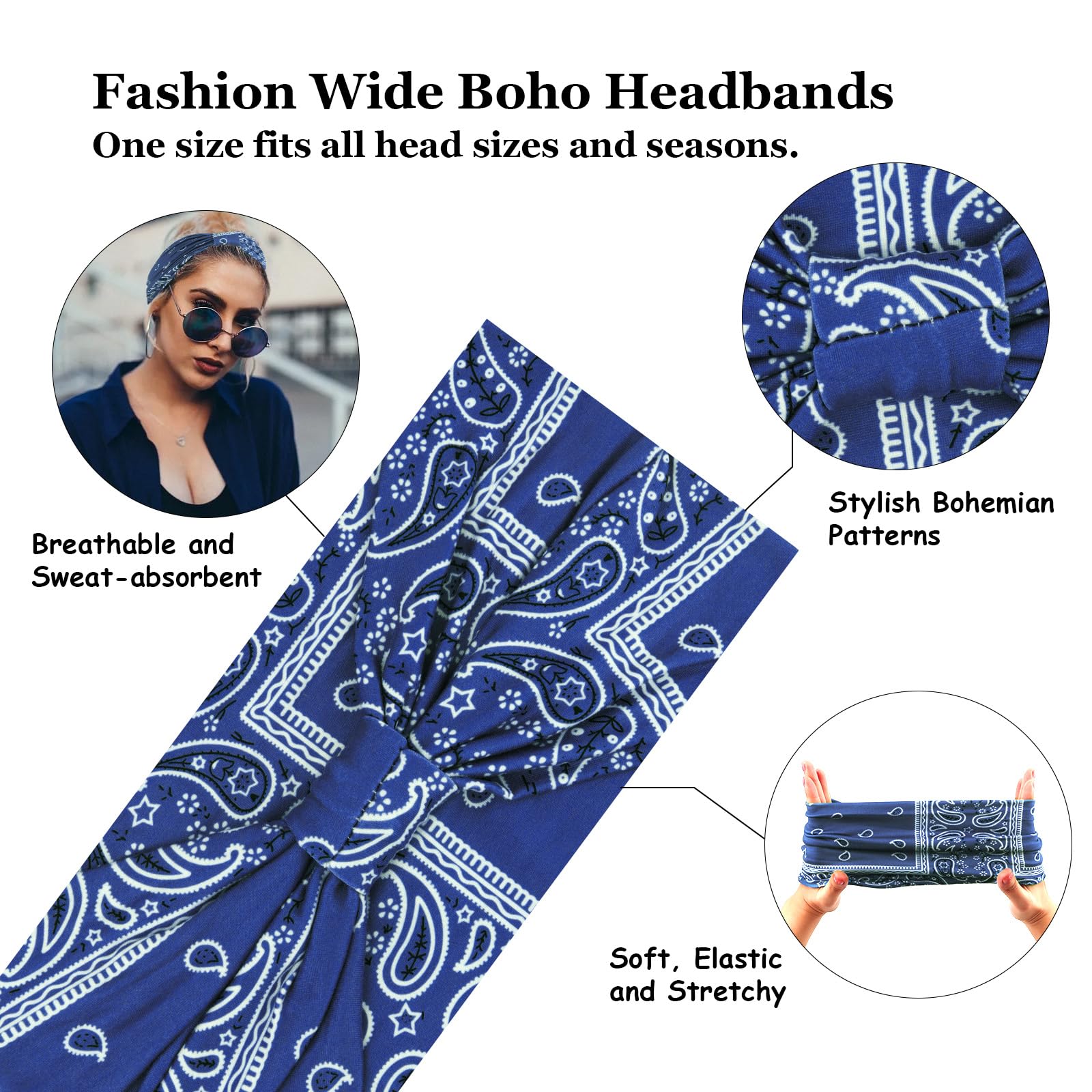 Lot de bandeaux YARIEW, accessoire cheveux large pour toutes les coiffures.
