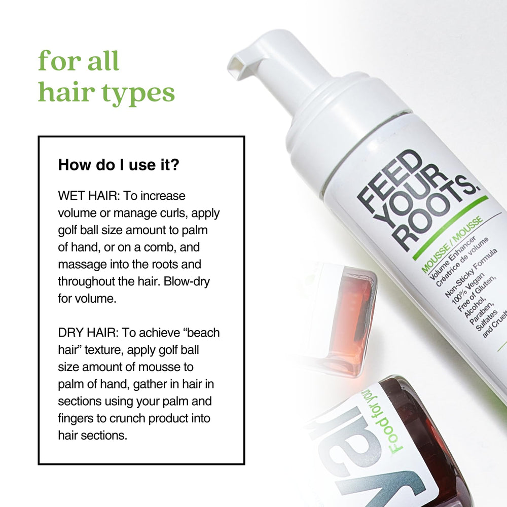 Mousse Yarok vegan sans sulfates pour cheveux respectueux.