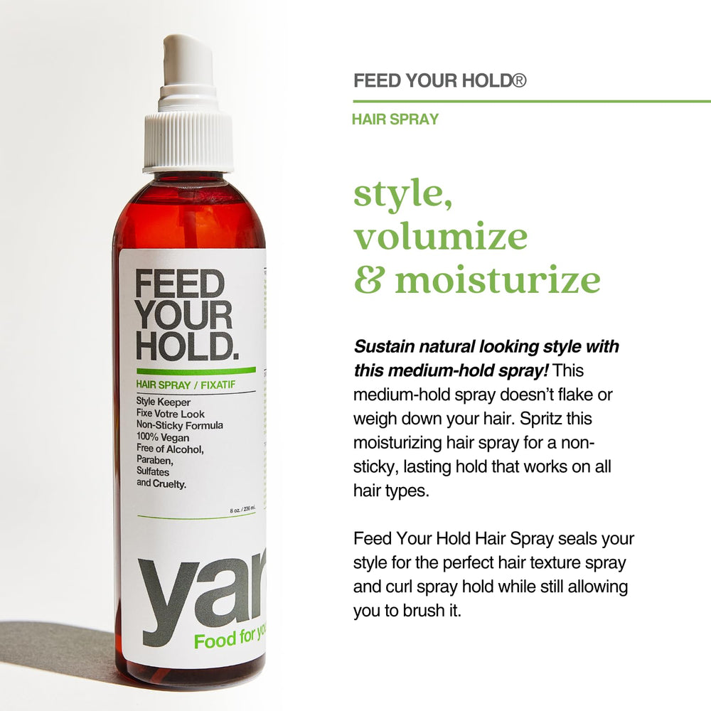 Yarok Feed Your Hold, formule naturelle sans aérosol, texture légère et contrôle du style.