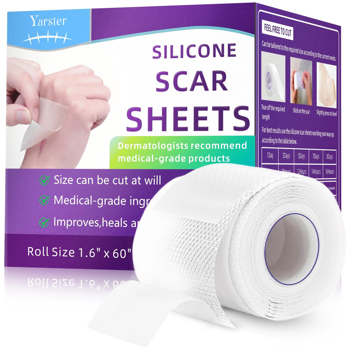 Yarster – bande silicone cicatrice neuve: hydratation continue et soutien potentiel à la guérison