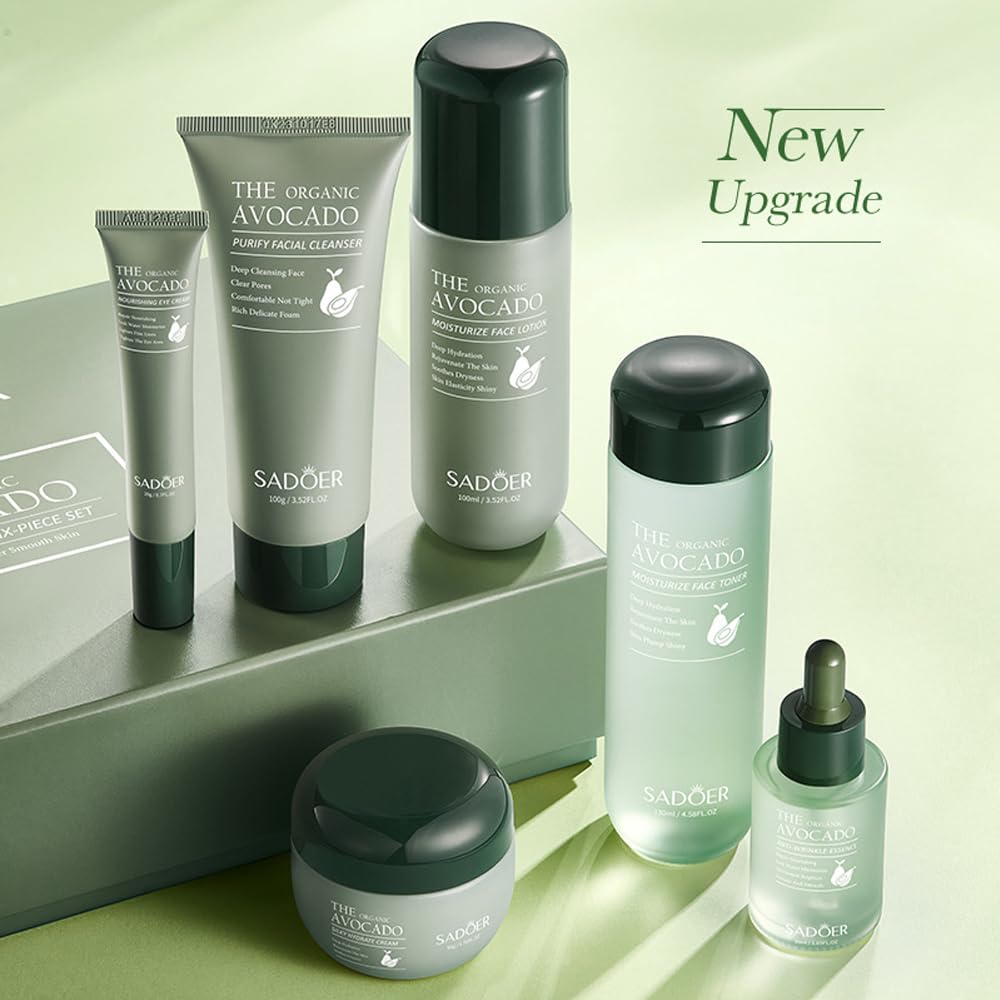 Yasovigi coffret cadeau soin visage avocat, présentation élégante prête à offrir.