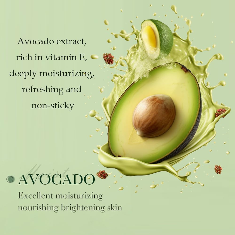 Yasovigi lotion visage avocat 100 ml, hydratation légère et durable.