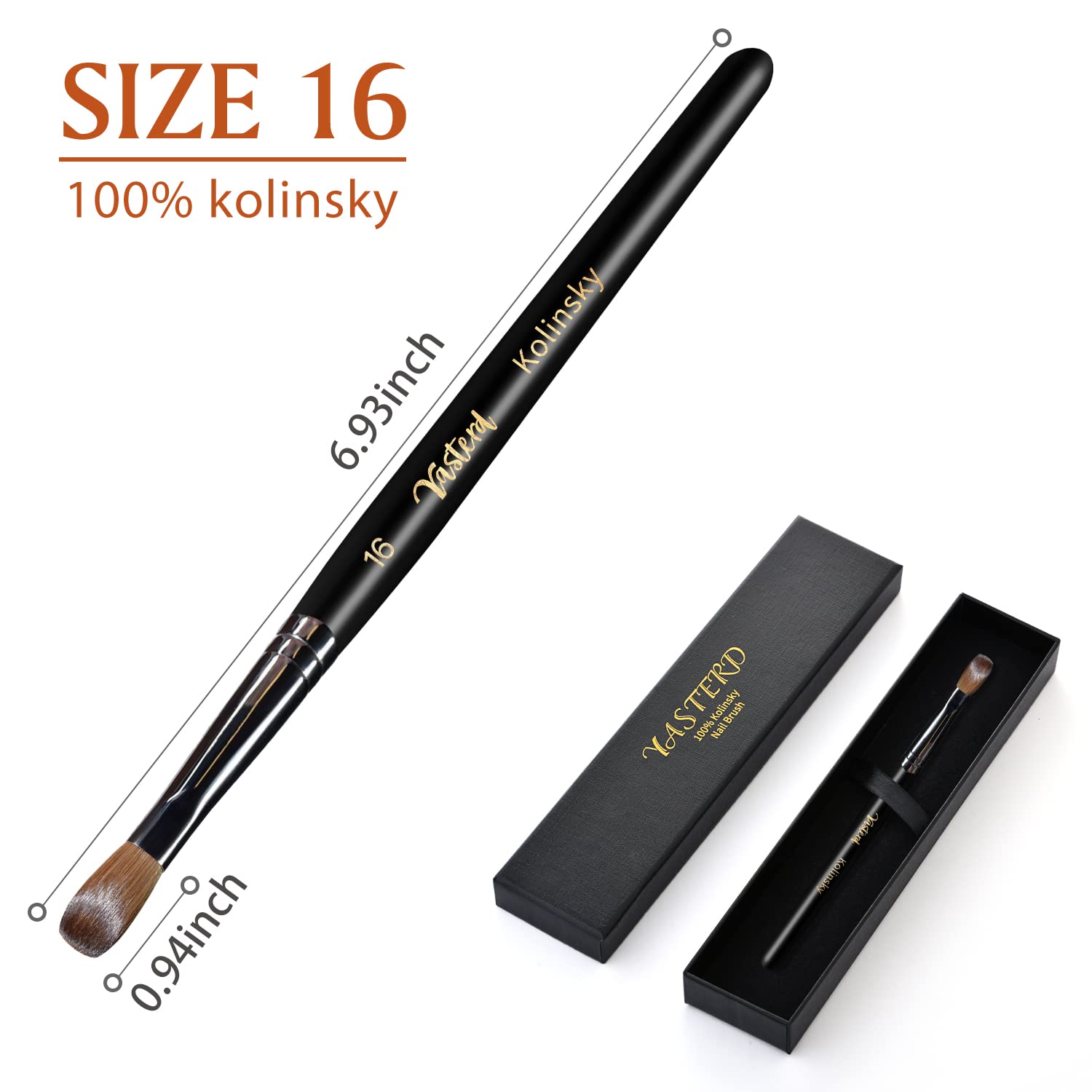 Poils Kolinsky sable Yasterd, durables et doux pour ongles précis.
