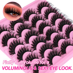 Yawamica application cils russe mink 18mm D-curl pose facile pour un effet pro à domicile.