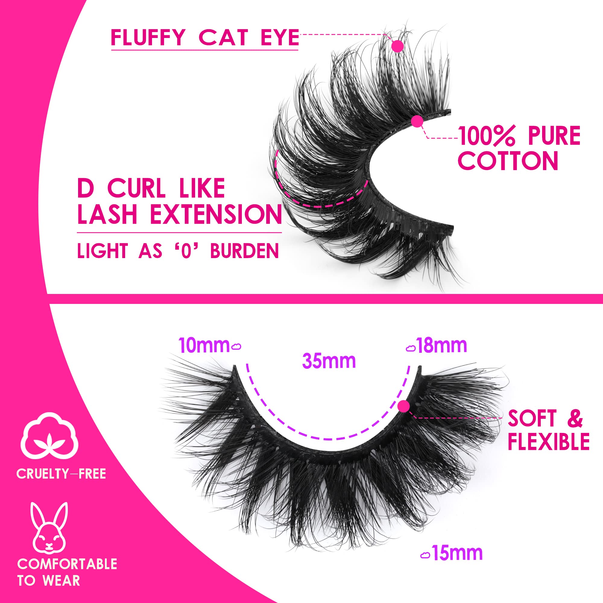 Yawamica bande flexible vegan cils confort léger et application fluide.