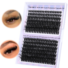 Yawamica cils clusters duveteux 70D+80D, volume intense pour un regard spectaculaire.
