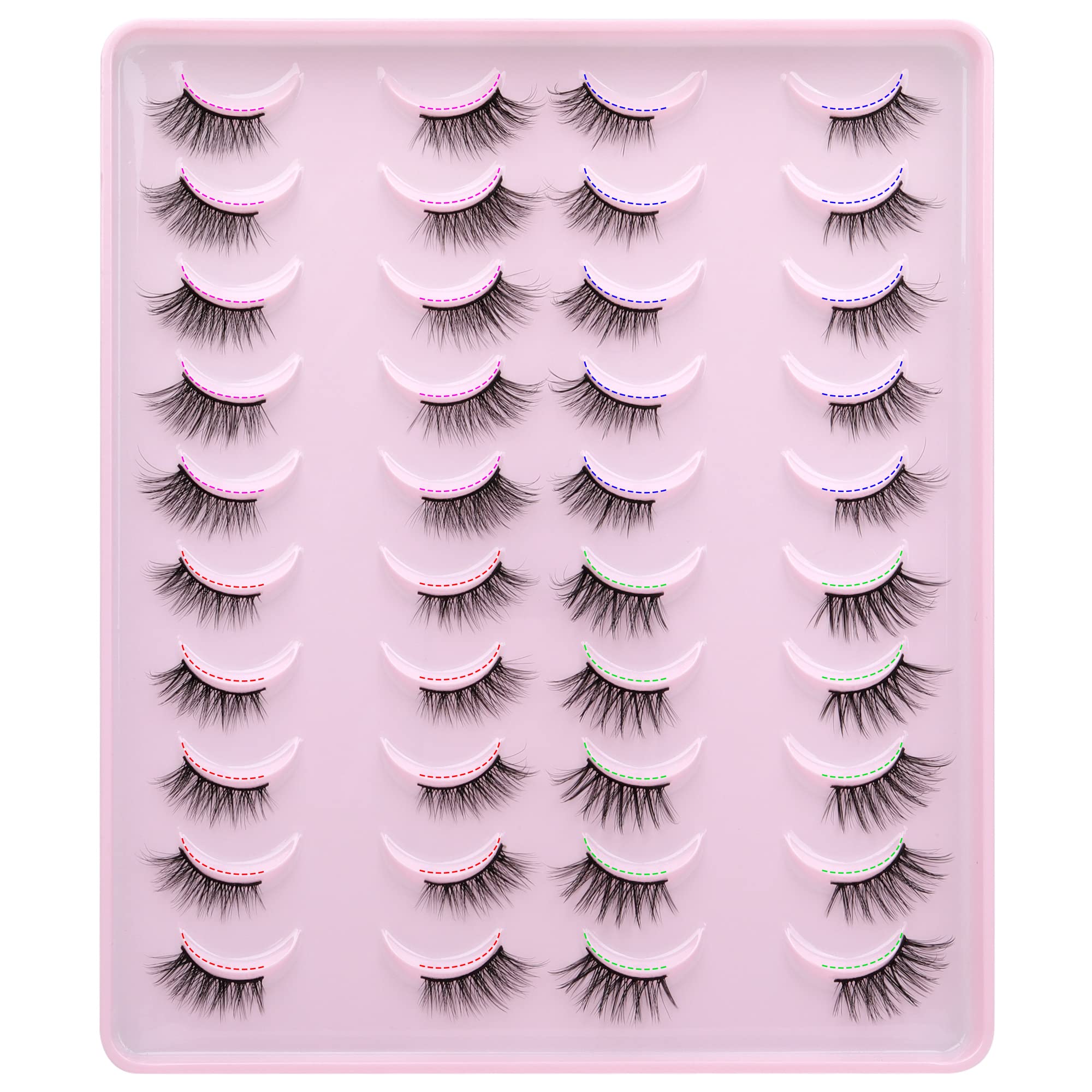 Yawamica cils demi-fouets naturels pour un fini discret.