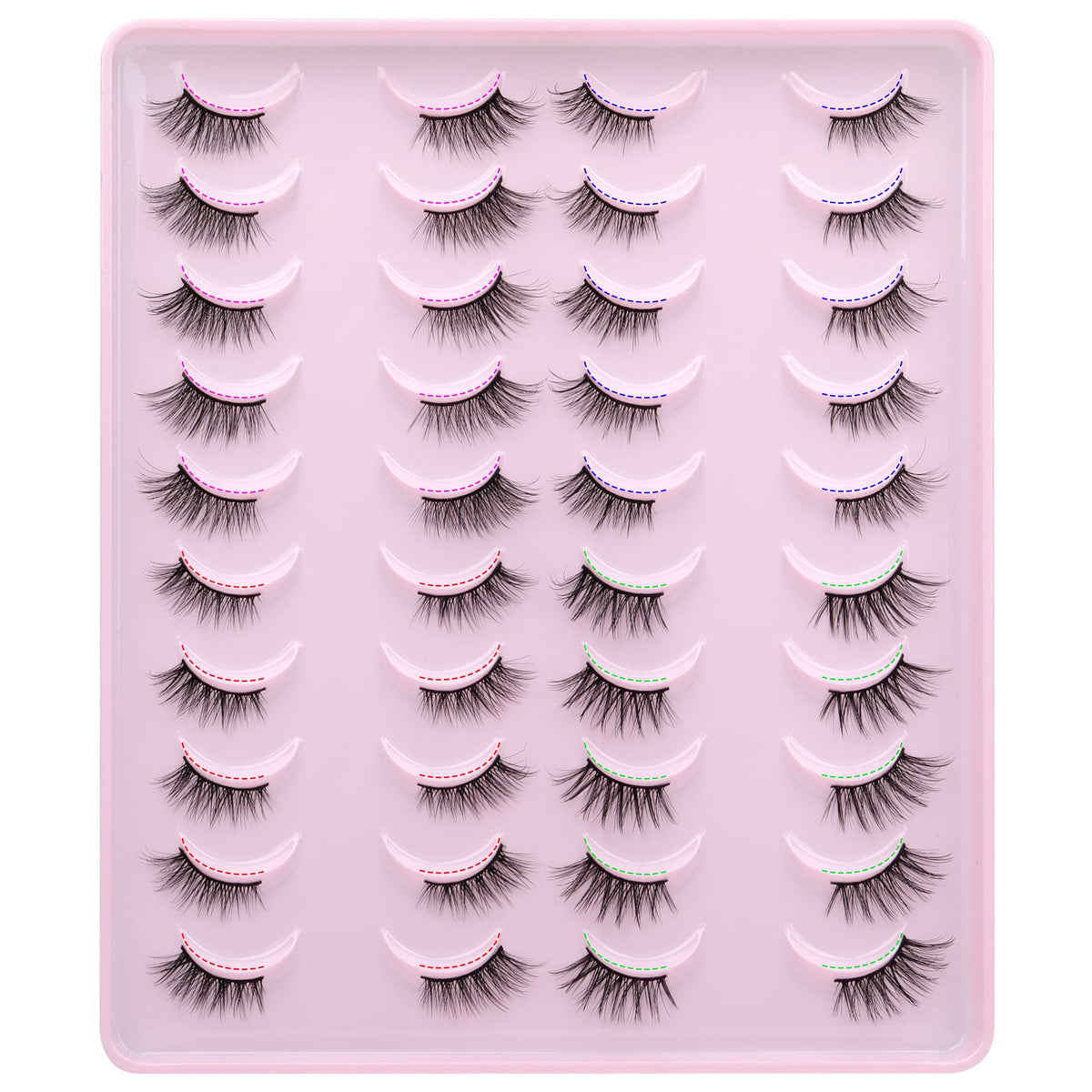 Yawamica cils demi-fouets naturels pour un fini discret.