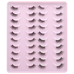 Yawamica cils demi-fouets naturels pour un fini discret.