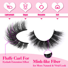 Yawamica cils mink 15 mm effet regard-chat pour allonger vos yeux