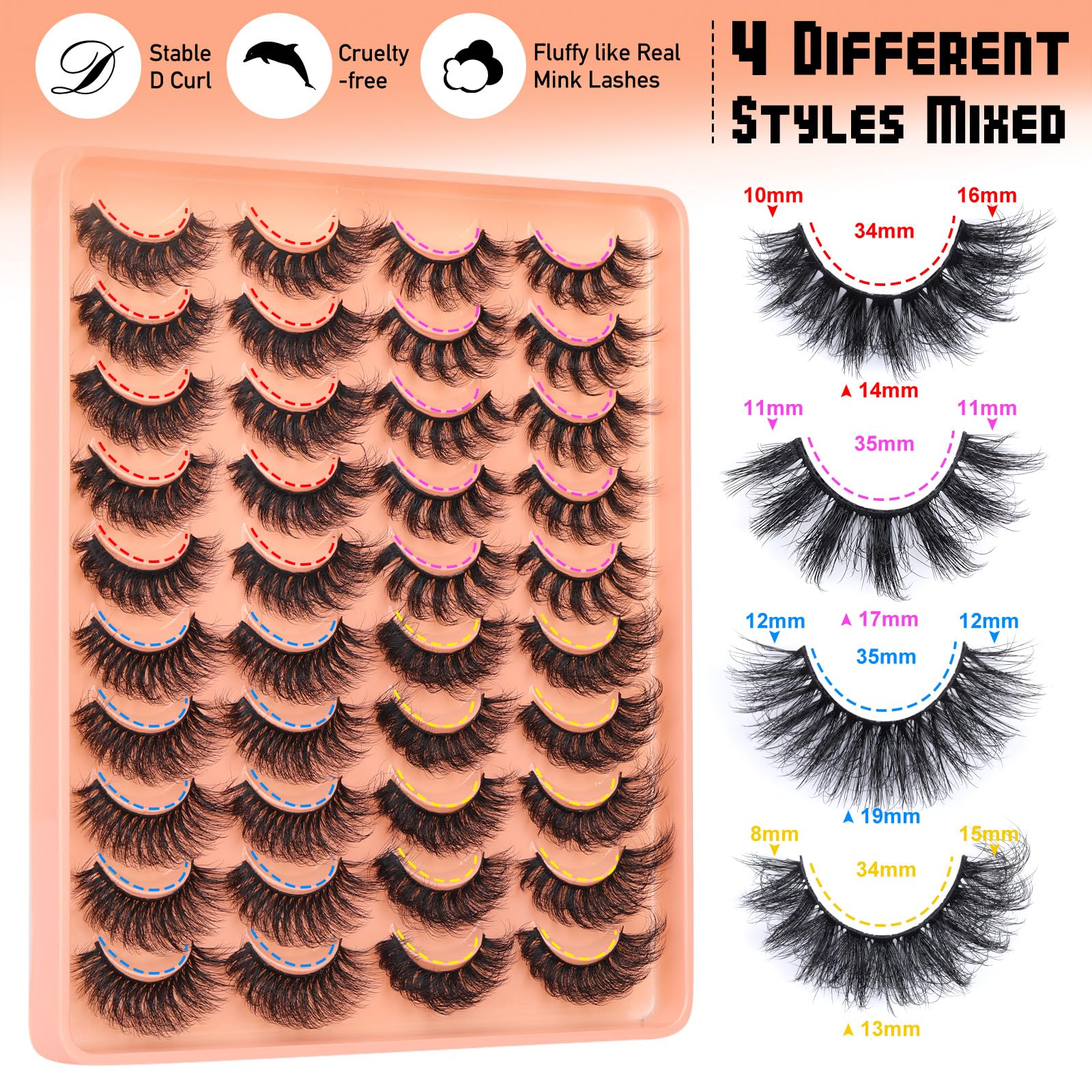 Yawamica cils naturels croisés pour un effet yeux plus ouverts