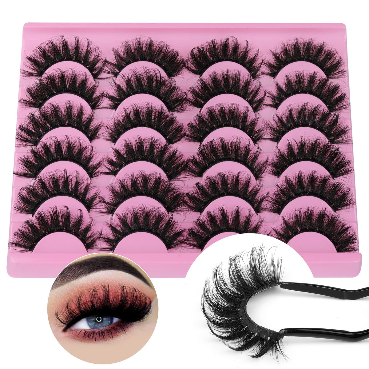 Yawamica cils russe mink 18mm D-curl pack : regard volumineux et naturel pour toutes occasions.