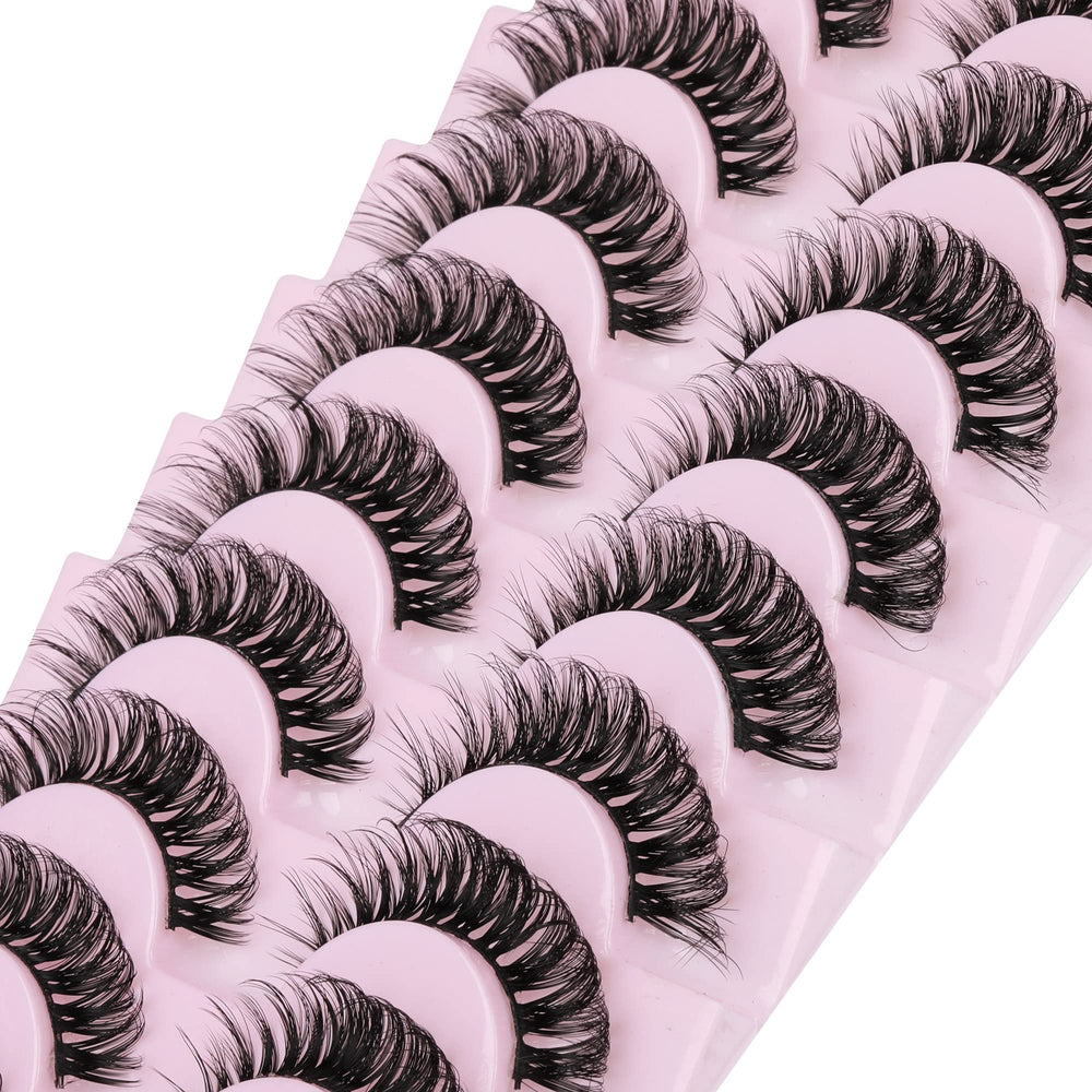 Yawamica cils russes D curl, boîte de 10 paires, look glamour durable.