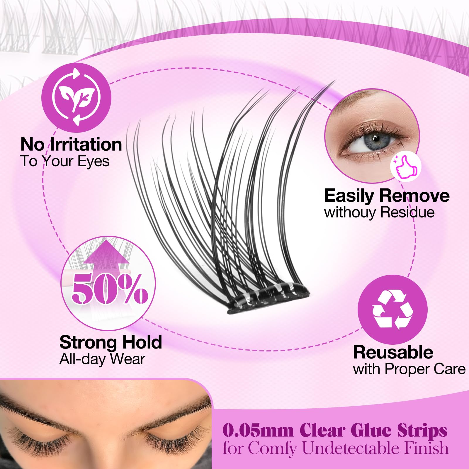Yawamica clusters cils 12mm: transition douce pour regard ouvert.