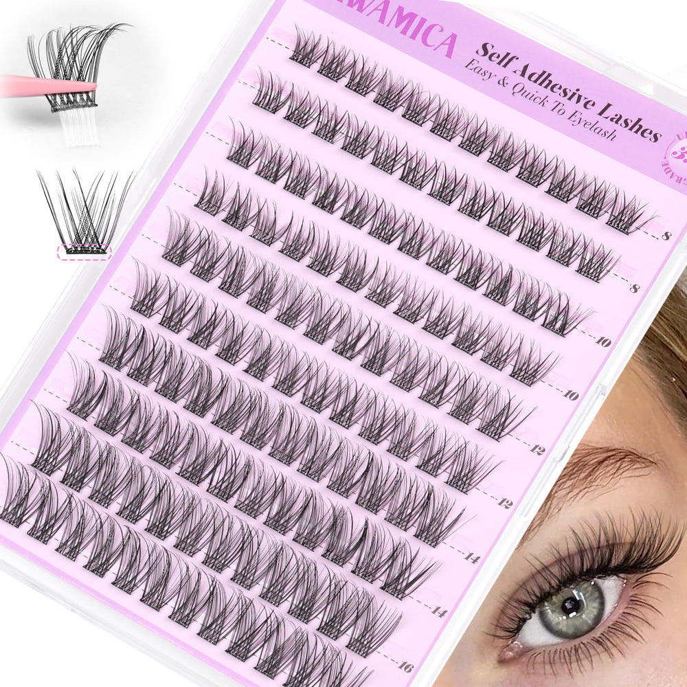 Yawamica clusters cils 8mm: application rapide sans colle et aspect naturel.