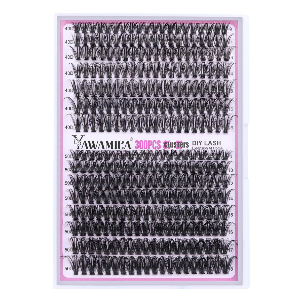 Yawamica DIY lash extension kit with 300pcs for at-home salon-like lashes.