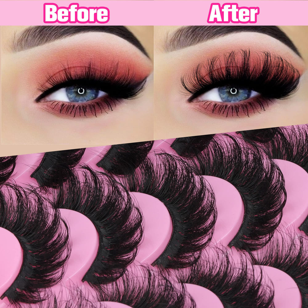 Yawamica emballage cils russe mink 18mm D-curl accessoire prêt à être essayé.