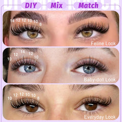 Yawamica ensembles-cils 8-10mm pour volume discret