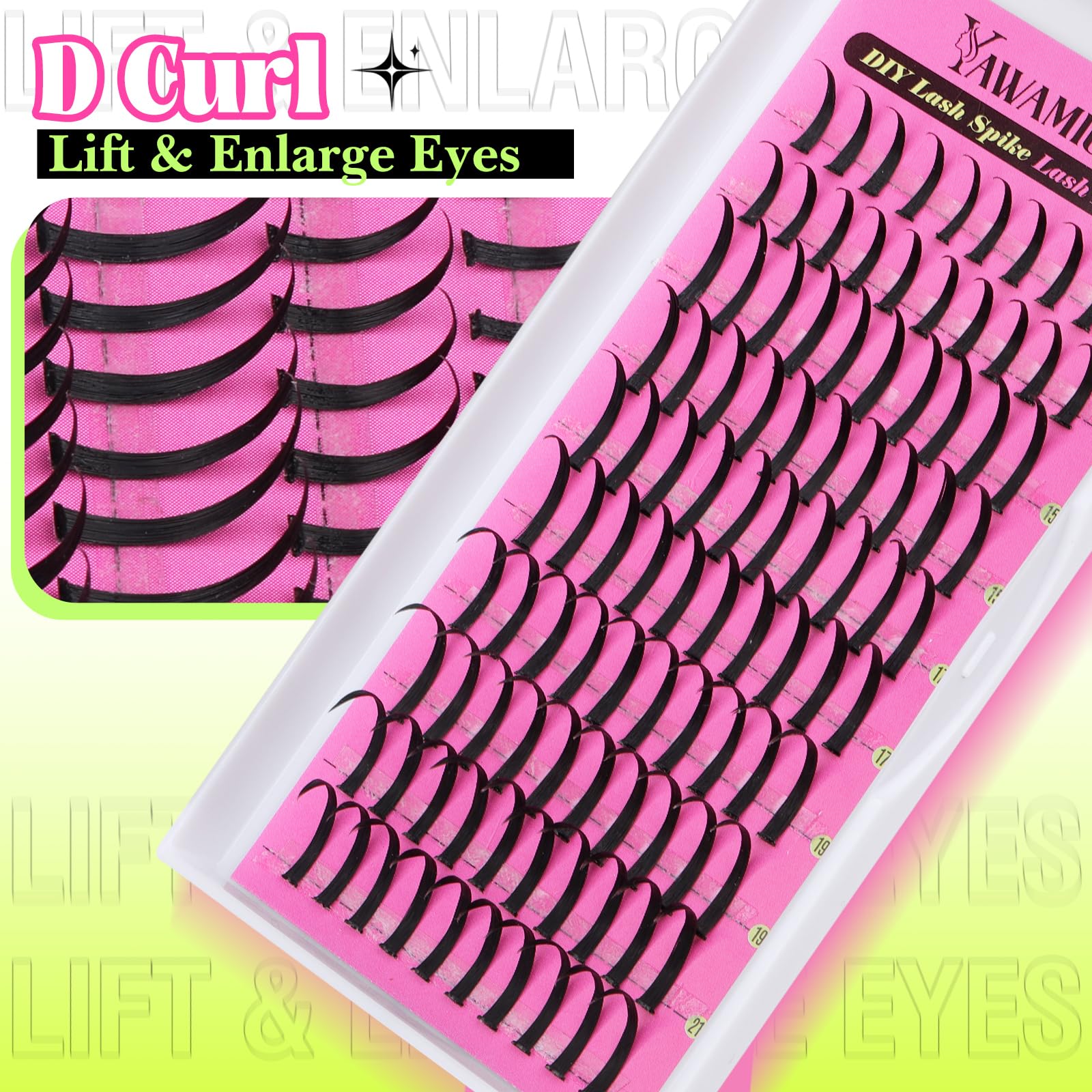 Yawamica extension spiky lash confort durable tout au long de la journée.