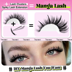 Yawamica extension spiky lash longues 13–21 mm, personnalisation flexible.