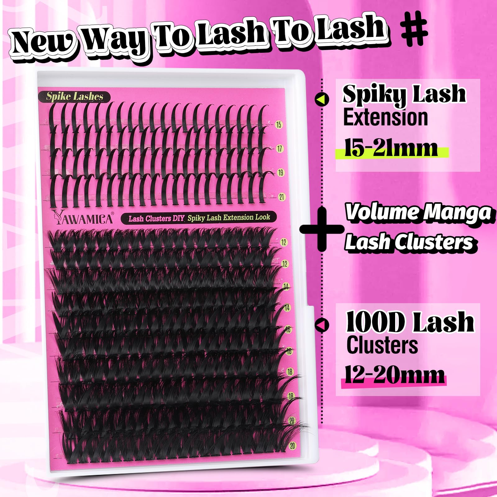 Yawamica extensions à pointes 15-21mm pour un effet volumieux et précis