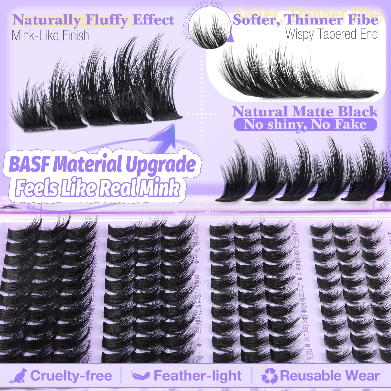 Fibre BASF imitation vison, regard luxueux et sans cruauté.