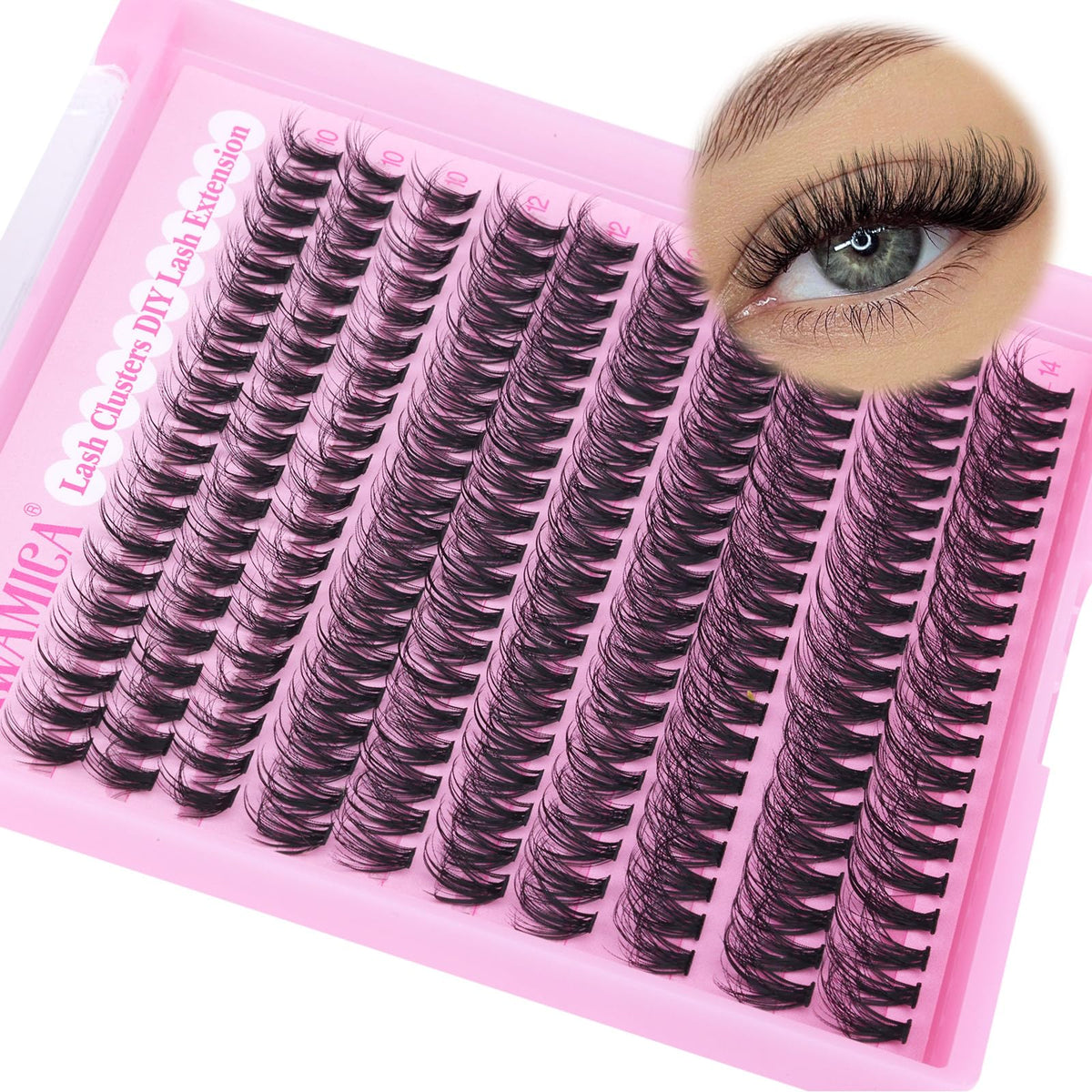 Yawamica grappes cils naturels 10-14 mm pour un regard discret