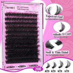 Yawamica kit DIY cils 14-20mm parfait pour débutants
