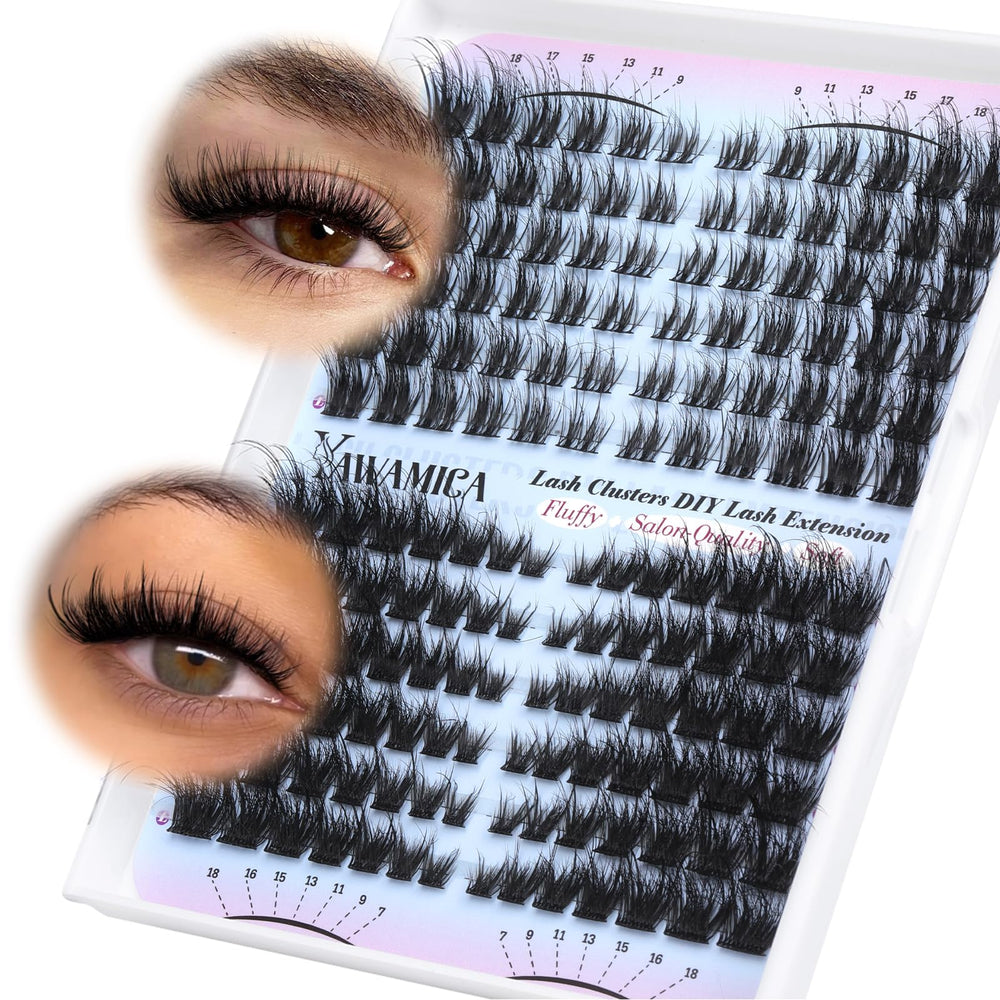 Yawamica Lash Clusters cat-eye duveteux avec D-Curl pour un regard plus audacieux