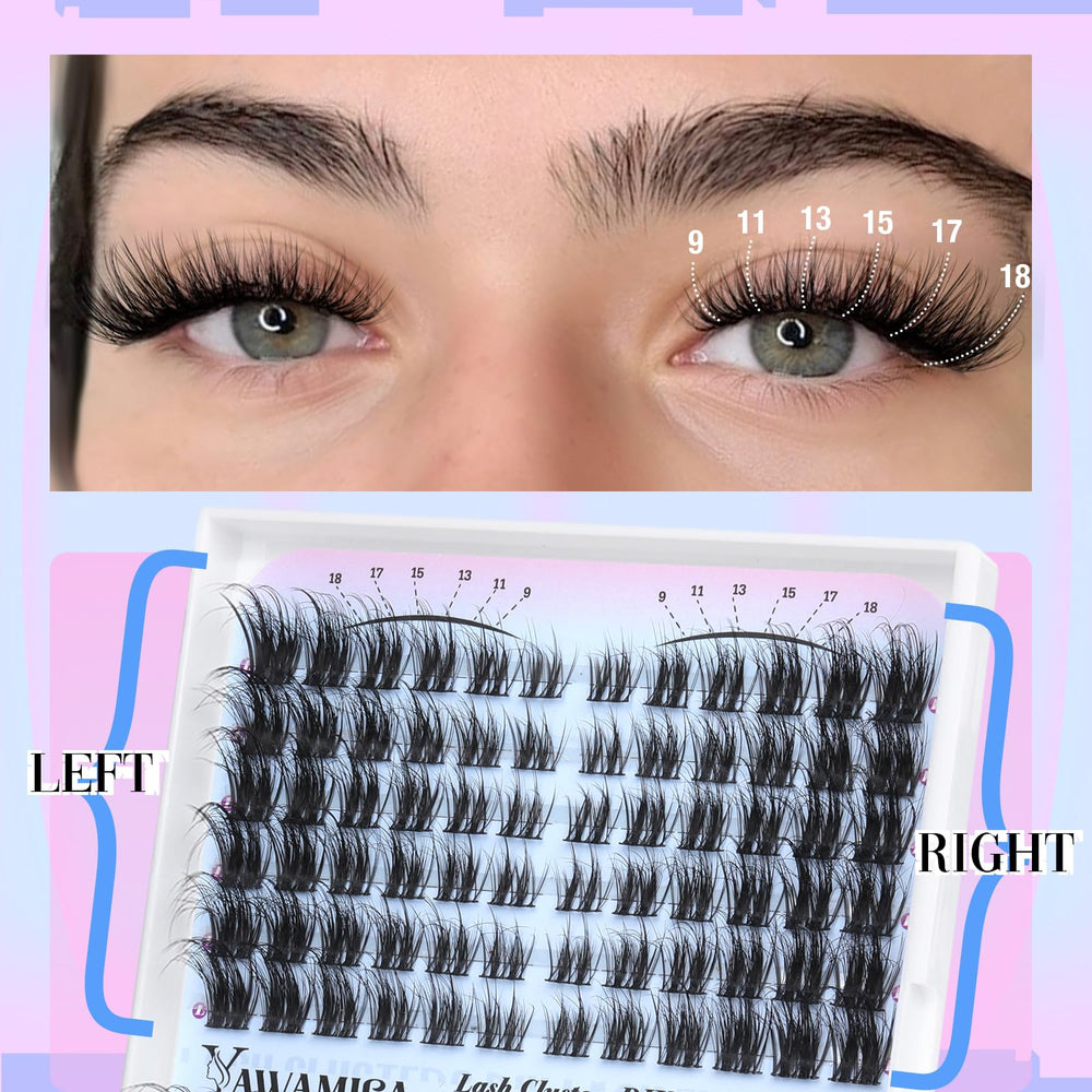 Yawamica Lash Clusters longueurs 7–18 mm pour personnaliser votre regard