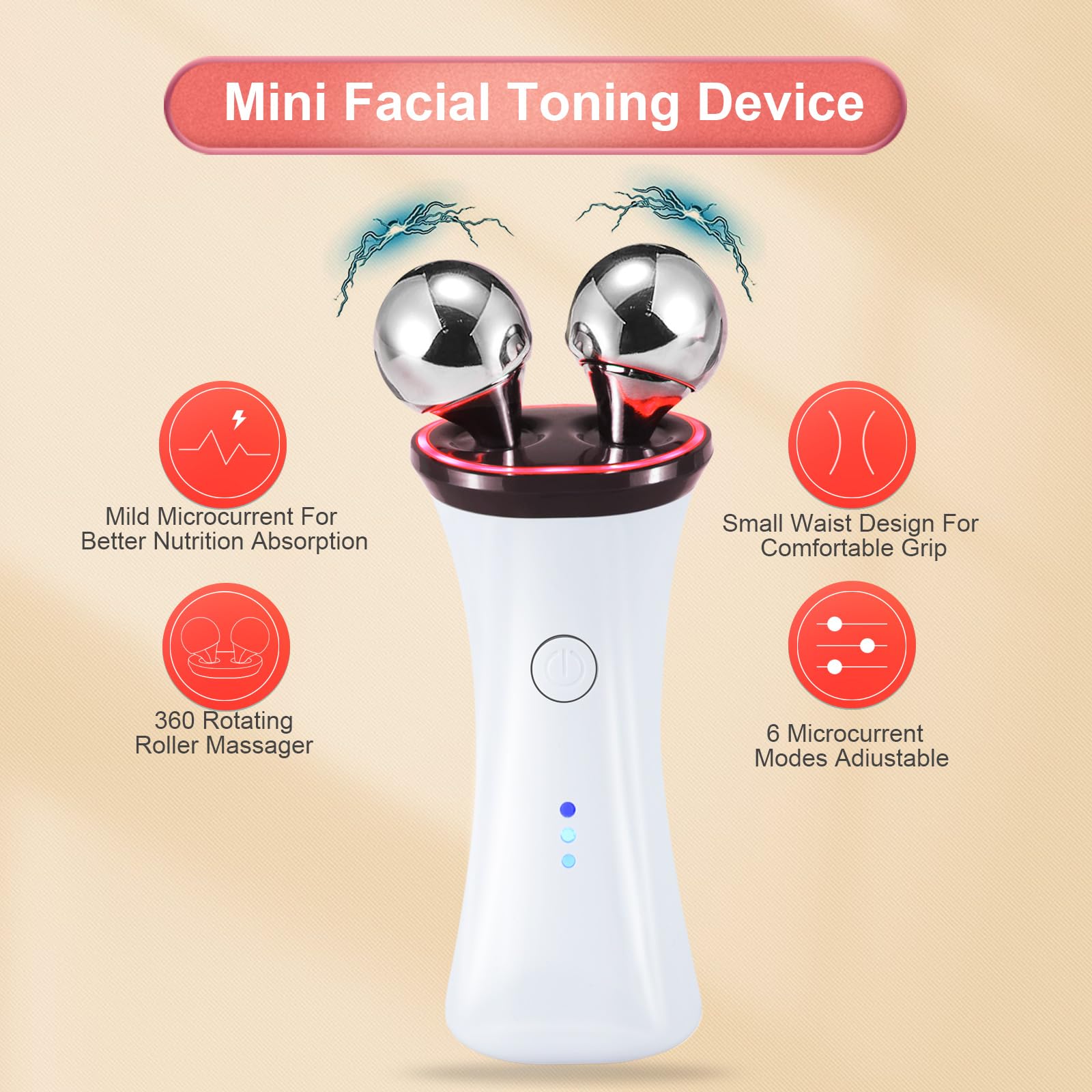Yawpig appareil microcourant pour le visage avec ouverture lumineuse, soin ciblé.