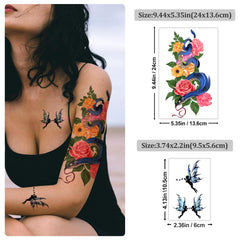 Tatouages Yazhiji fleurs extralarges-bras; effet réaliste proche du tatouage naturel