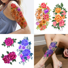 Tatouages Yazhiji fleurs extralarges-doigts; détail délicat et aspect captivant en occasions