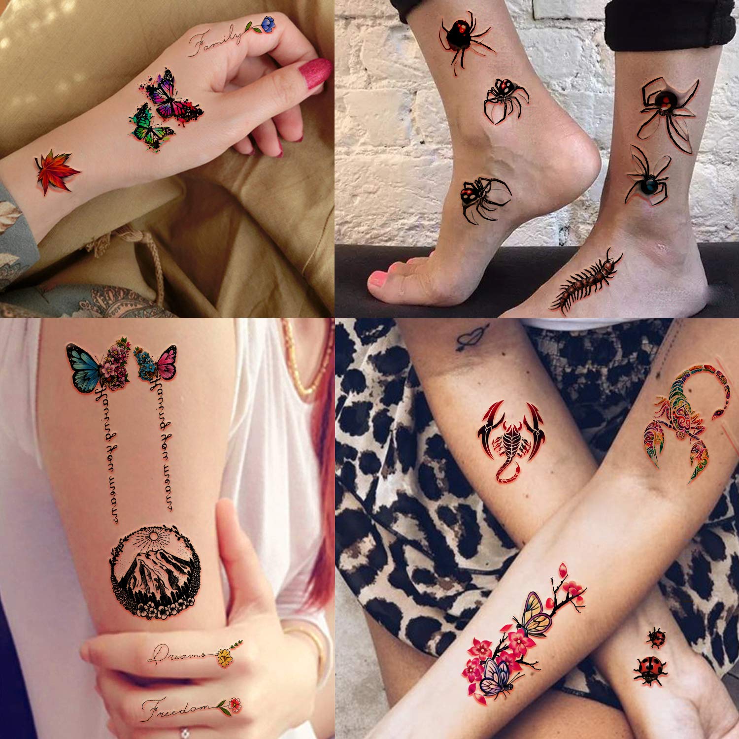 Tatouages Yazhiji fleurs petites-ensemble; mosaïque compacte idéale pour maximiser le style