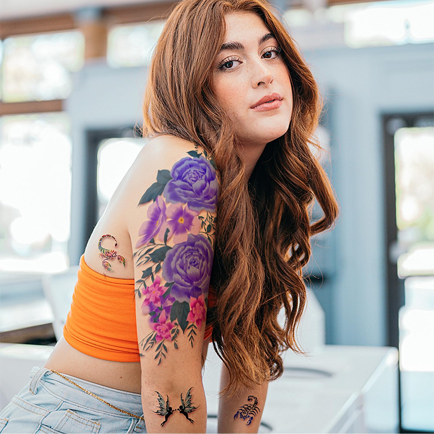 Tatouages Yazhiji fleurs petites-pieds; décor durable et confortable pendant les sorties