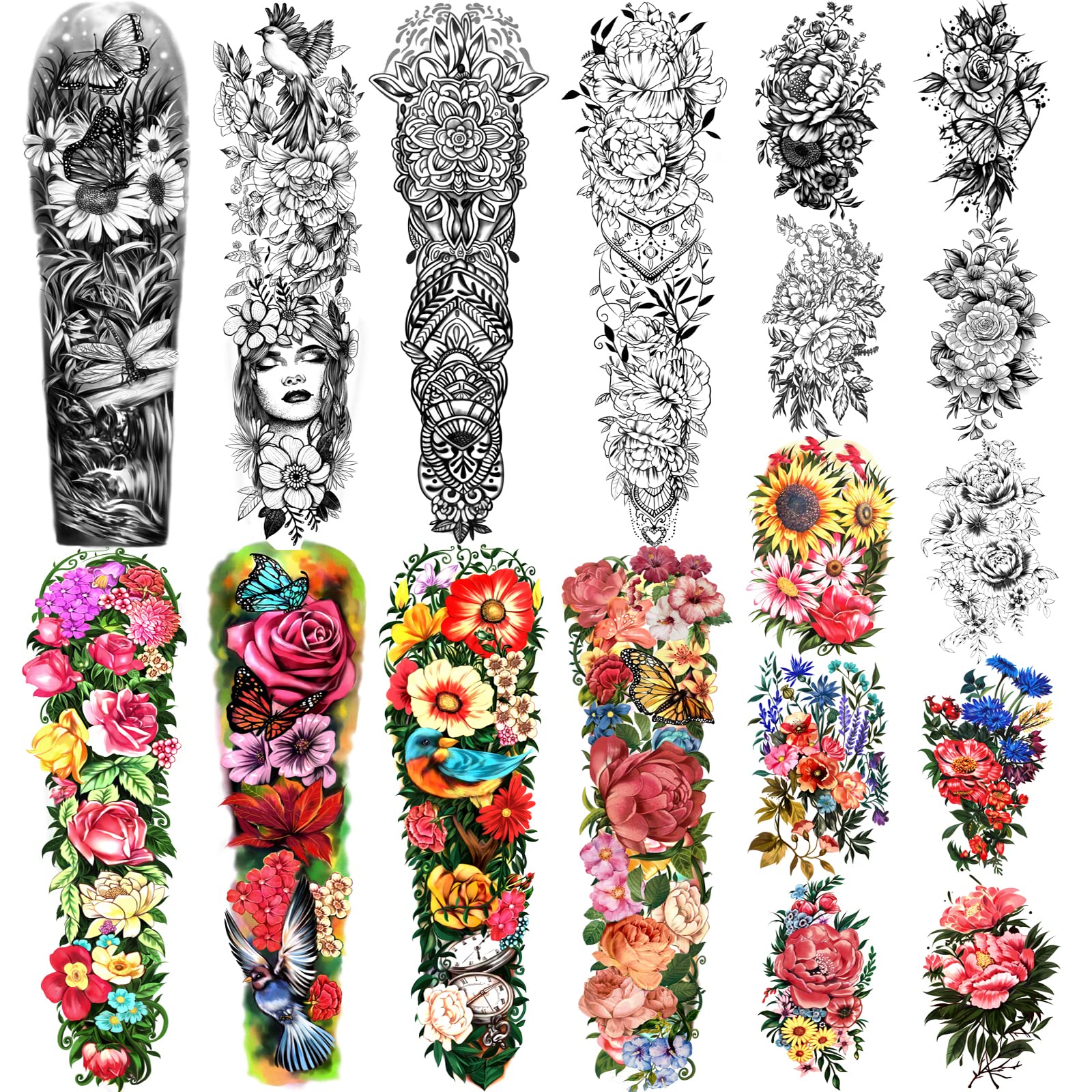 Yazhiji tatouage bras complet 58 cm, allure réaliste et durable.