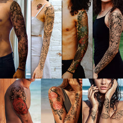 Tatouage Yazhiji sur bras, motif oiseau-marguerite, usage quotidien facile.