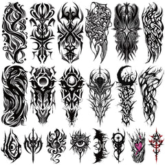 Yazhiji tatouage cyber-sigilism, 77-feuilles, motifs complexes pour cosplay et fête