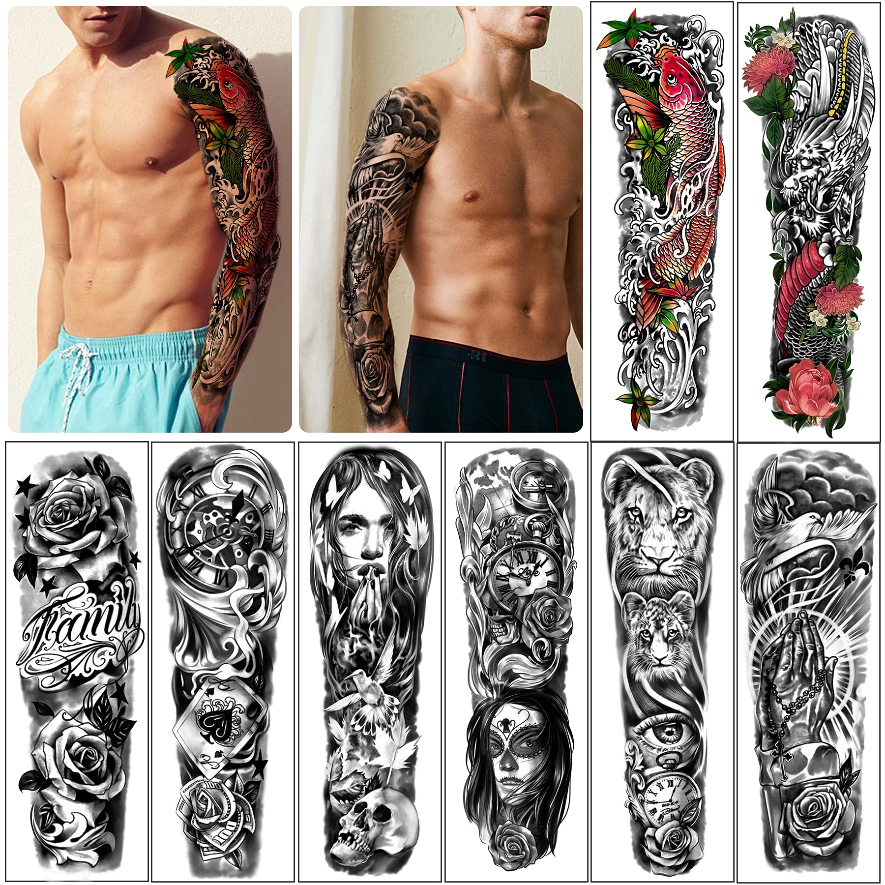 Yazhiji tatouage réaliste, illusion de manche pour un effet saisissant.