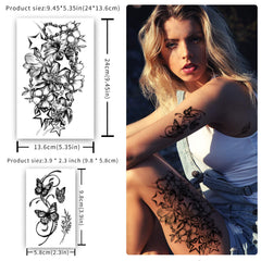 Yazhiji tatouage temporaire grande taille fleurs, couverture élégante.