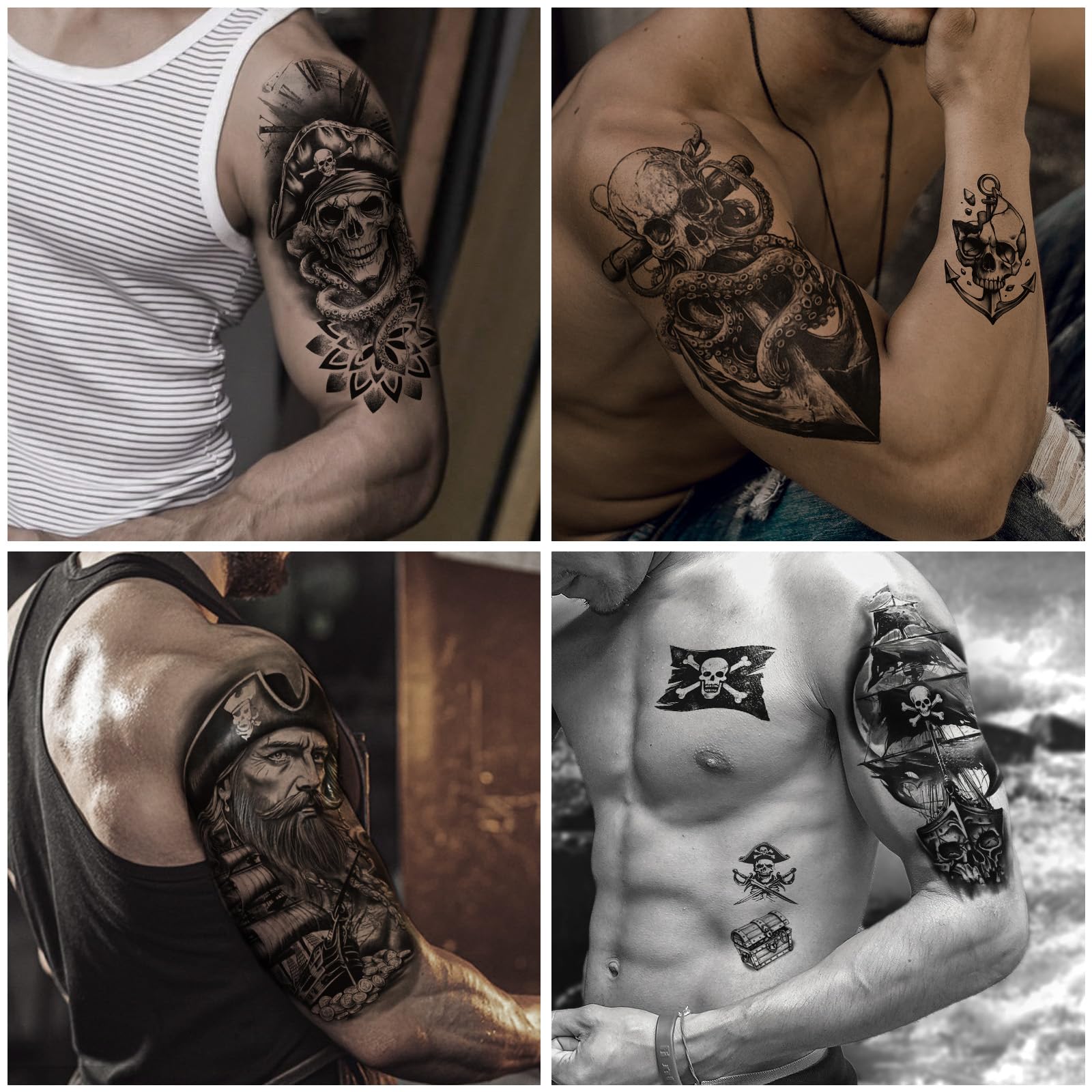 Tatouage Yazhiji chapeau de pirate: accent stylé pour fêtes à thème.