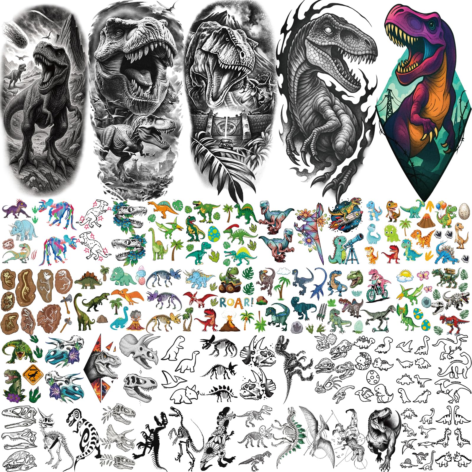 Tatouage Yazhiji dinosaure sauropode, durable et amusant sur la peau.