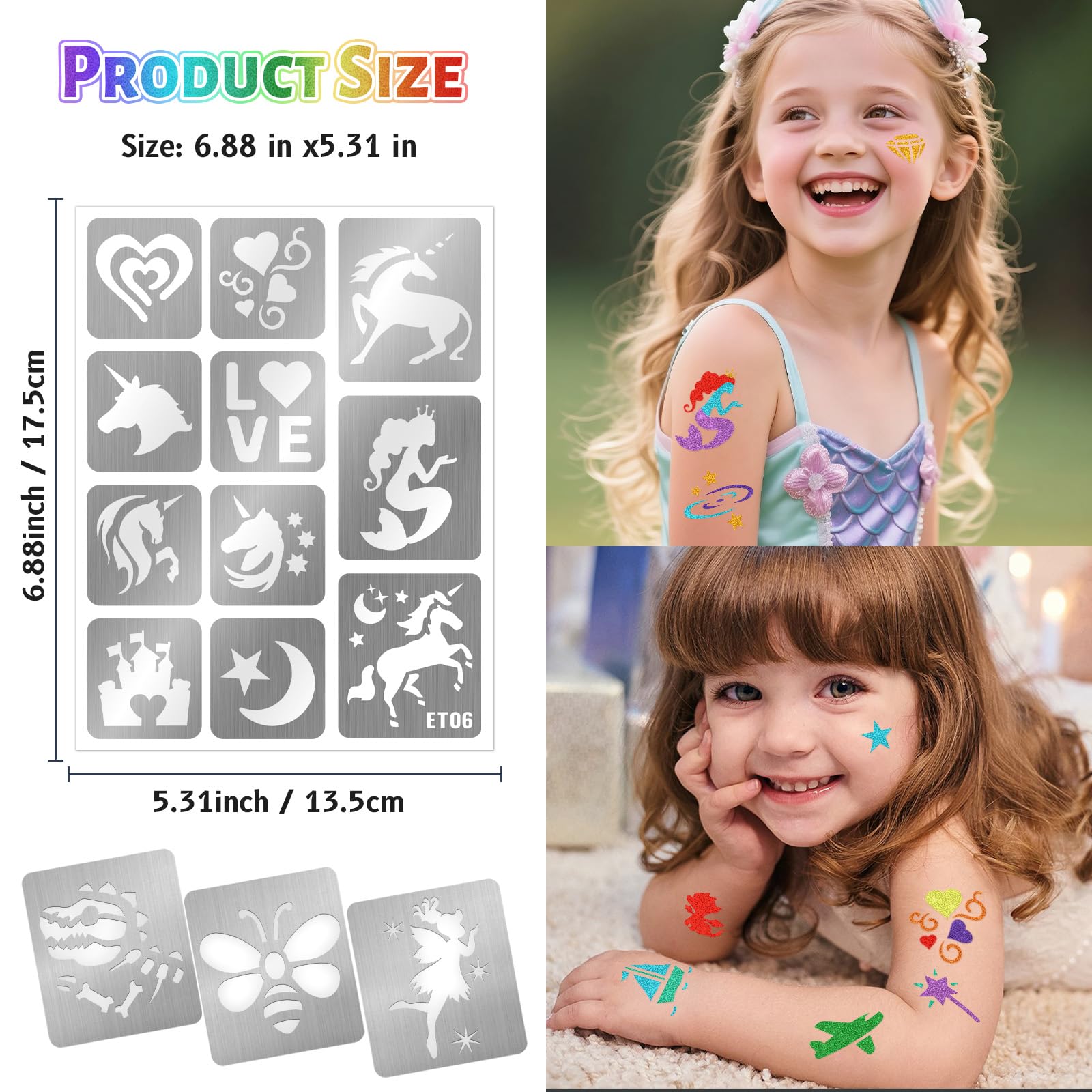 Tatouages temporaires Yazhiji sûrs pour peaux sensibles et enfants.