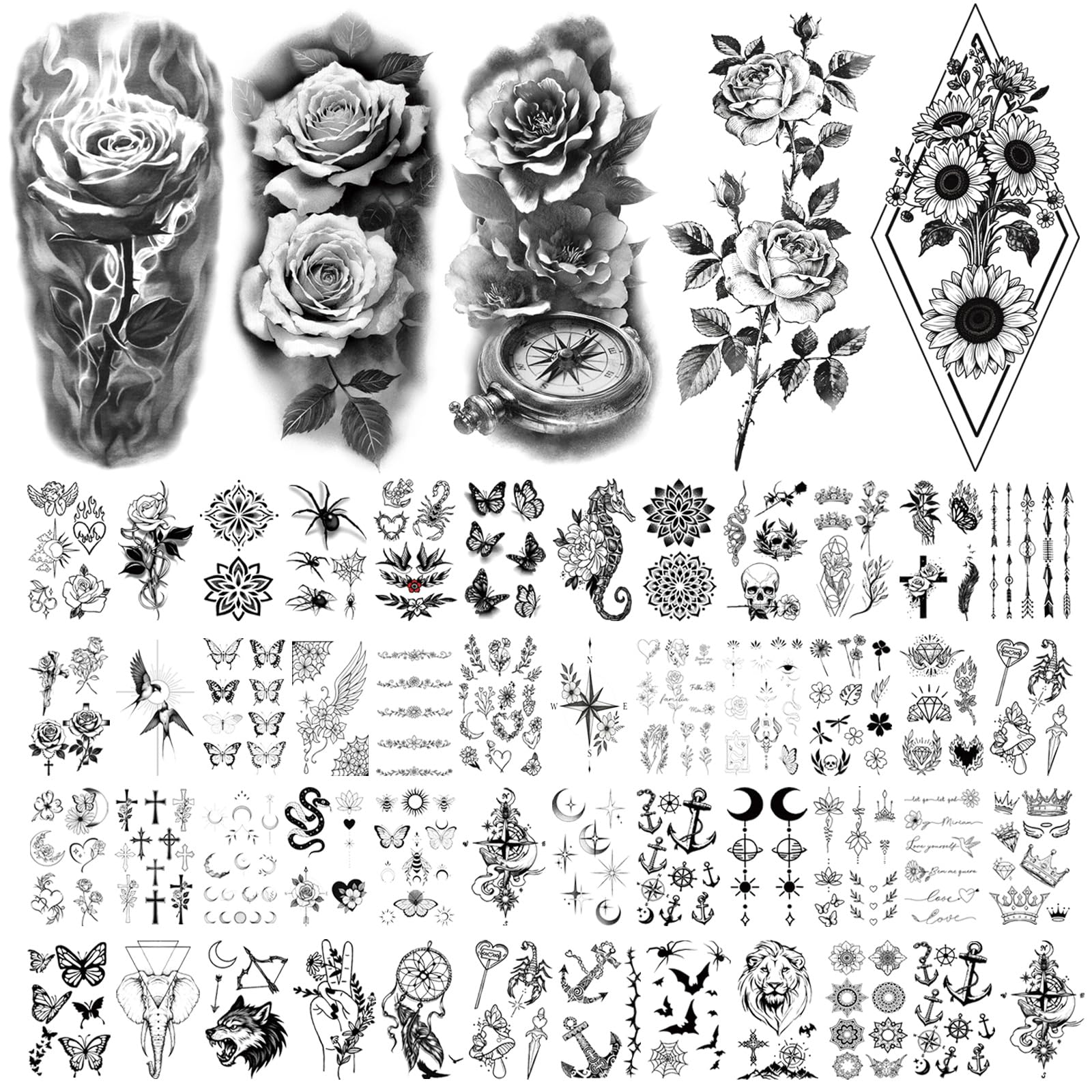 Tatouages Yazhiji fleurs sur le cou, look chic et longue tenue.