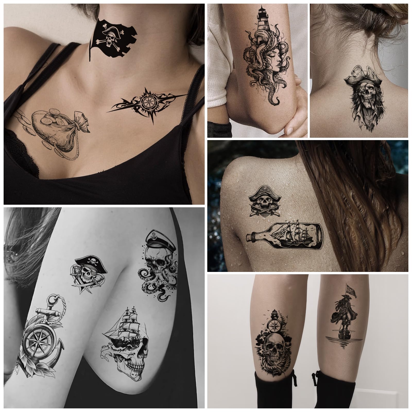 Tatouage Yazhiji tête de pirate: expression audacieuse pour cosplay.