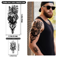 Tatouage Yazhiji Valknut – symbole nordique, idéal pour concerts et festivals.