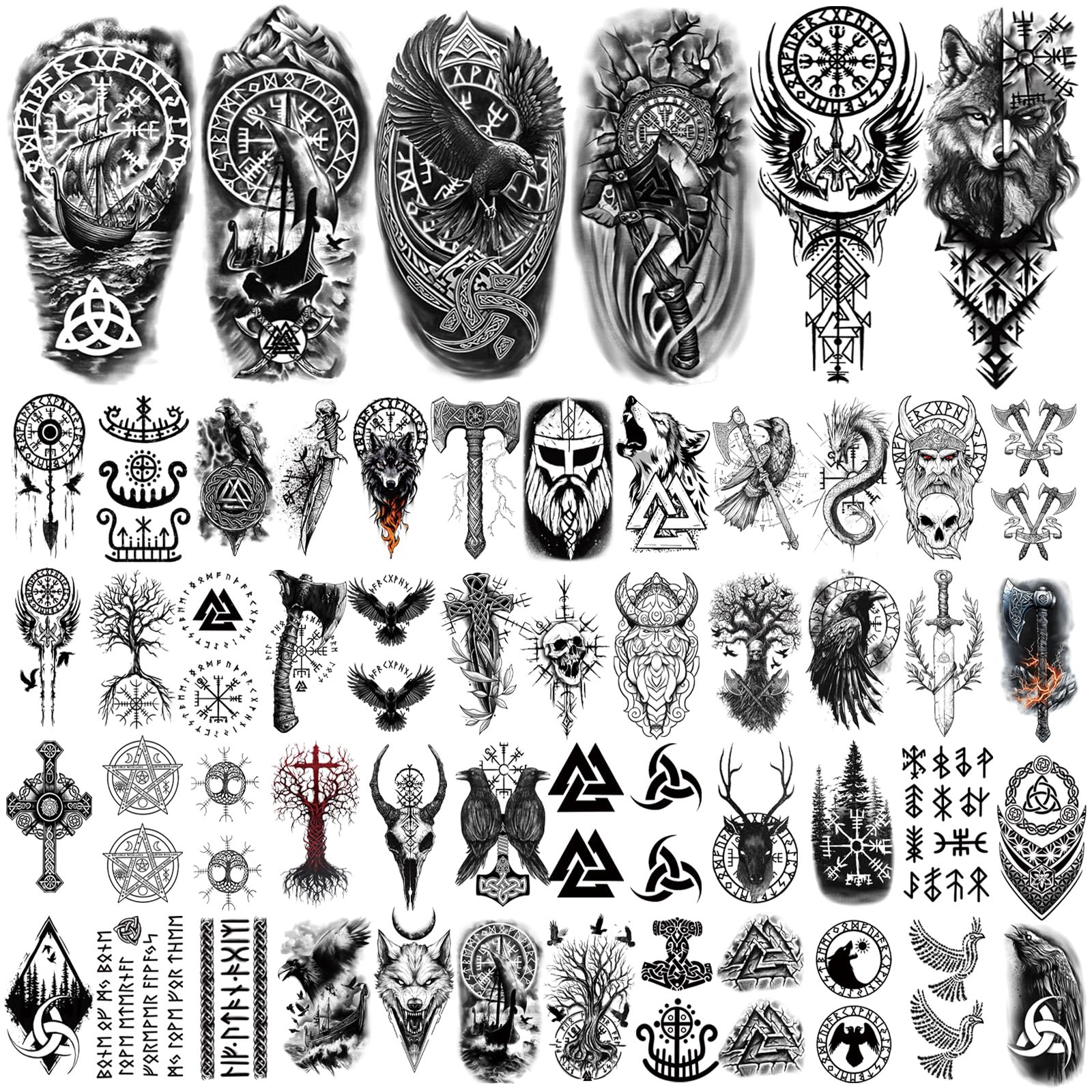 Tatouage Yazhiji Yggdrasil – arbre de vie, style nordique éphémère pour soirée.