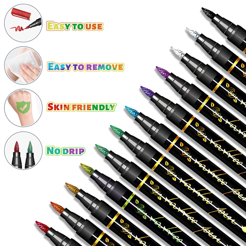 Utilisation simple: pochoir sur peau et colorier avec Yazhiji.